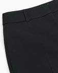 Detail close-up of Siamo Firenze black pants waistband and belt loops, emphasizing the refined tailoring and premium fabric texture.