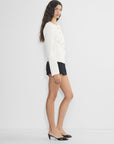 Siamo firenze white sculpted blazer side look