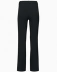 Studio shot of the back of Siamo Firenze black flare pants, highlighting the streamlined fit and seam detailing.