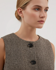 The Milano Longline Tweed Vest