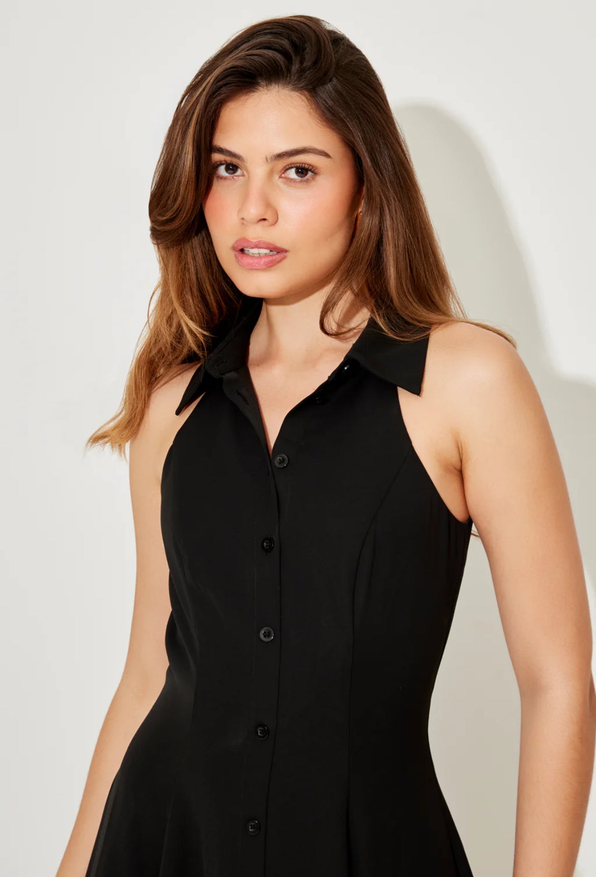 Flowy Collar Midi Dress