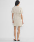 Sand Linen Belted Mini Dress