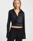 Aveline Satin Wrap Shirt