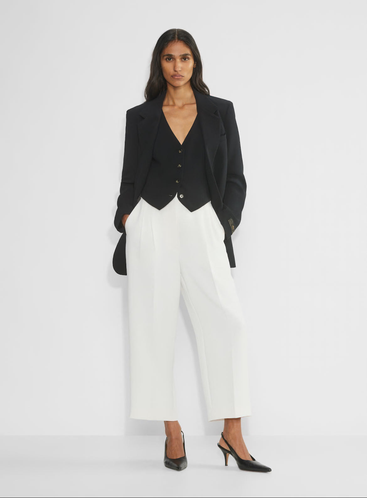Cropped Wide-Leg Trousers