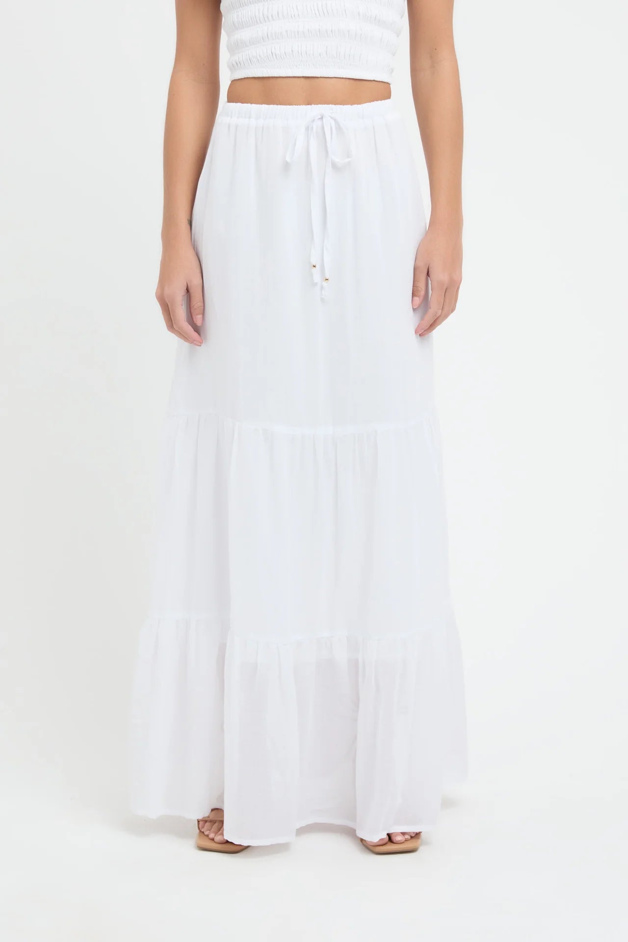 White Linen Maxi Skirt