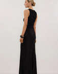 Dark Satin Bias Maxi Skirt