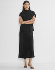 Silk Drape High-Neck Top