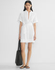 Light Linen Belted Mini Dress