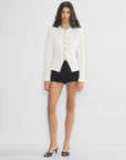 Siamo firenze white sculpted blazer 