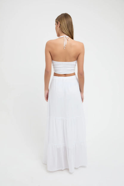 White Linen Maxi Skirt