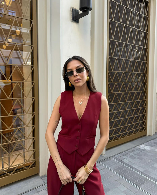 Burgundy vest