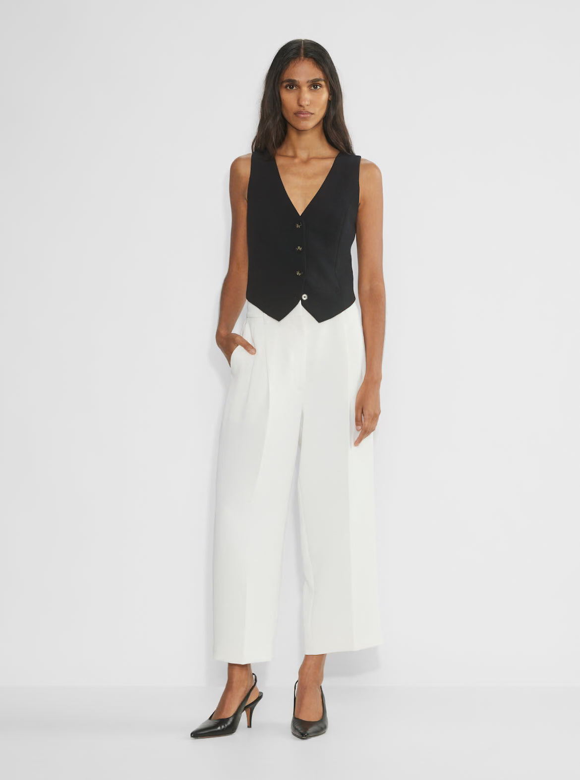 Cropped Wide-Leg Trousers