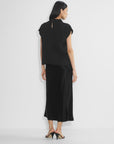 Silk Drape High-Neck Top