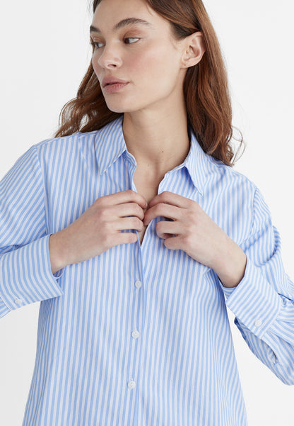 Blue Pinstripe Button-Up Shirt