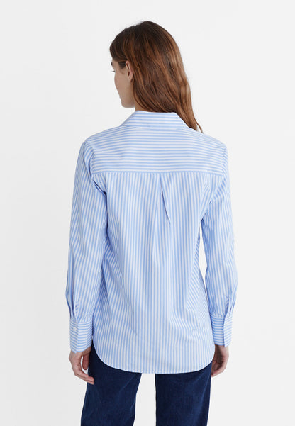 Blue Pinstripe Button-Up Shirt